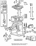 CylinderCylinder HdPiston Diagram and Parts List for 131212-2124-01  Briggs and Stratton Engine